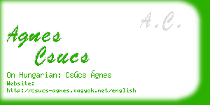 agnes csucs business card